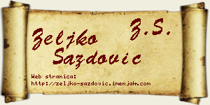 Željko Sazdović vizit kartica